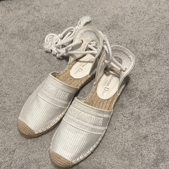 Dior Cream Espadrille Flats - Picture 1 of 5